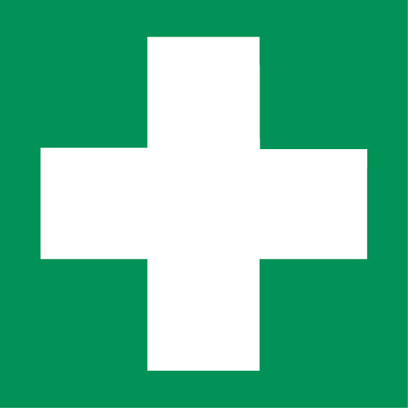 Grünes Erste-Hilfe-Symbol