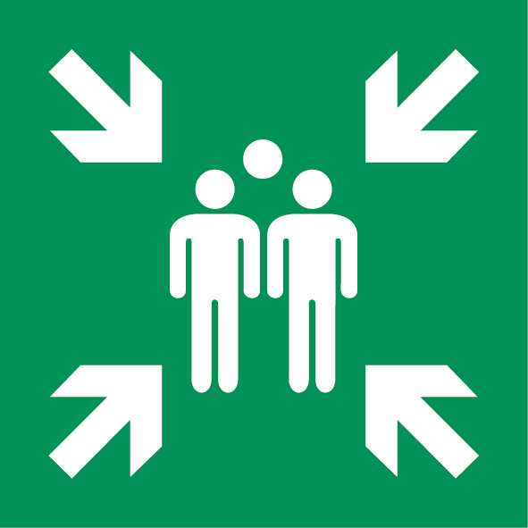 Grünes Sammelstelle-Symbol