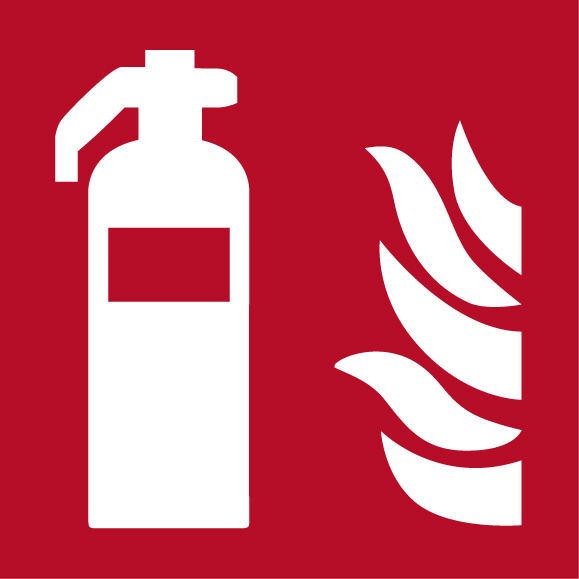 Rotes Feuerlöscher-Symbol